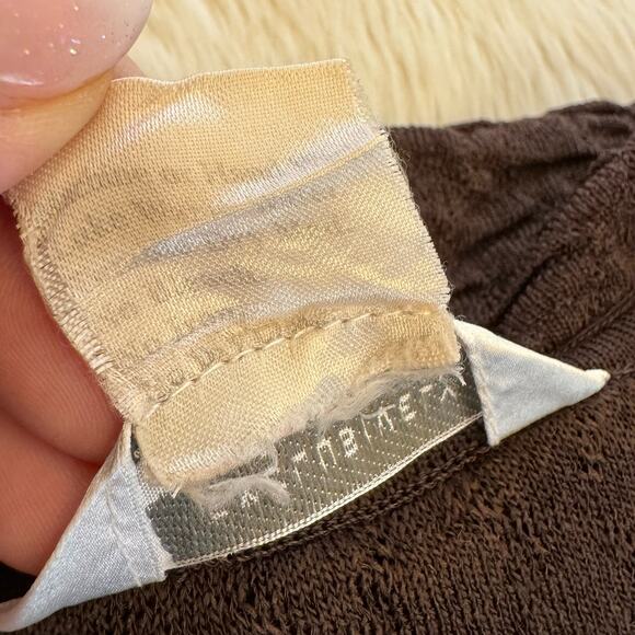 Exclusively Misook Brown Single Button Shawl Collar Knit Jacket Cardigan Medium - Picture 5 of 8